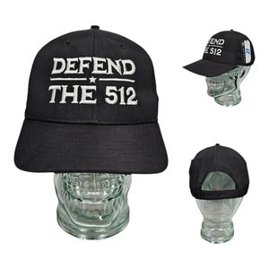 Defend‎ The 512 Embroidery Q3 Technology Strapback Hat Adjustable Cap Black NEW